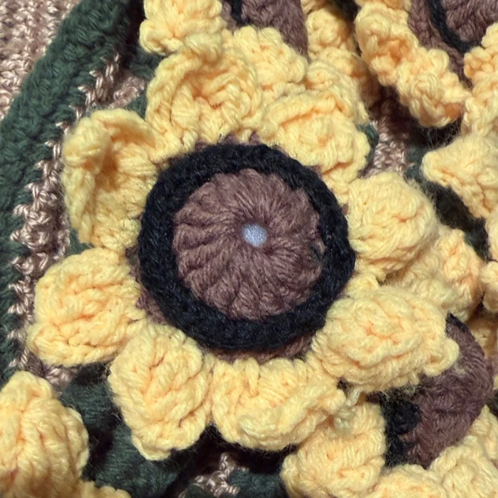 Handmade Cottagecore Sunflower Crochet Bouquet- Cottagecore/Grannycore 30”